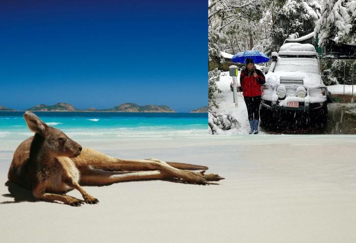 «Антарктический» взрыв принес в Австралию первые снегопады