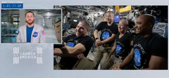 SpaceX запускает пилотируемый Crew Dragon-2 к МКС, скриншот видео