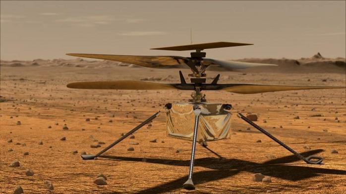 Вертоліт Ingenuity надіслав перше кольорове фото Марса з повітря. Фото: НАСА