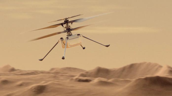 Вертоліт Ingenuity здійснив свій третій політ на Марсі. Фото: RT