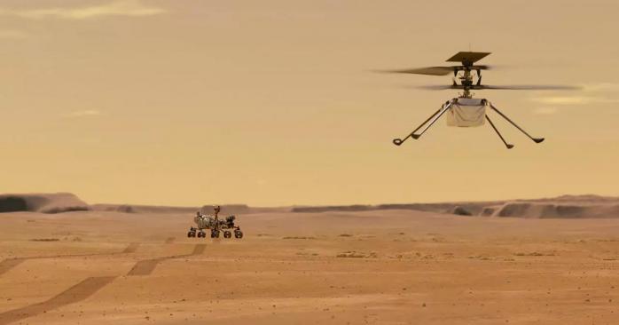 Вертоліт NASA Ingenuity вперше перелетів на інше місце, фото: RFI