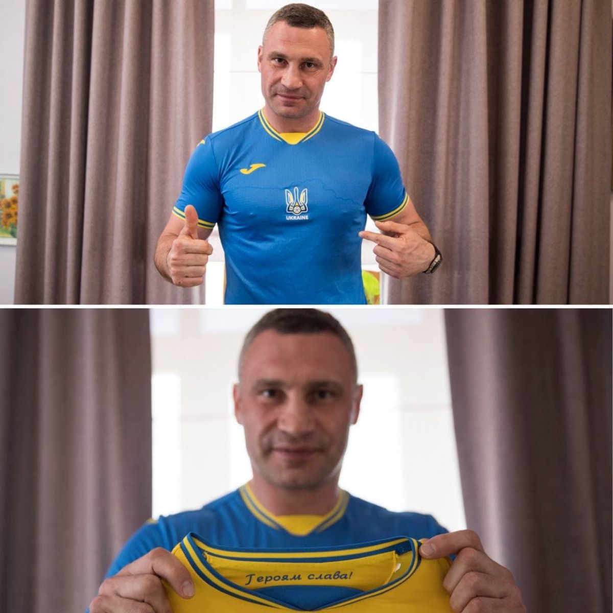 Кличко примерил скандальную форму сборной Украины, фото — Телеграм Кличко