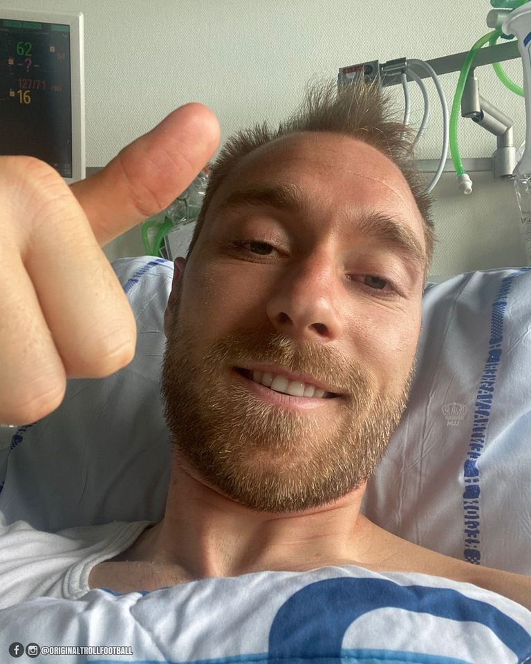 Стена Эриксена выросла в Копенгагене, футболист впервые передал привет из больницы, фото — Инстаграм