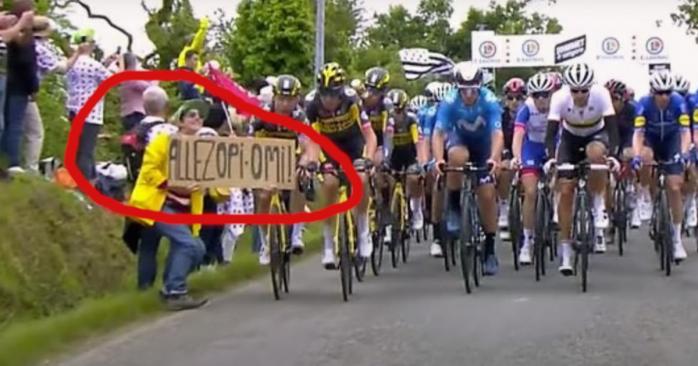 На велозмаганнях «Тур де Франс» сталася масова аварія, скріншот відео