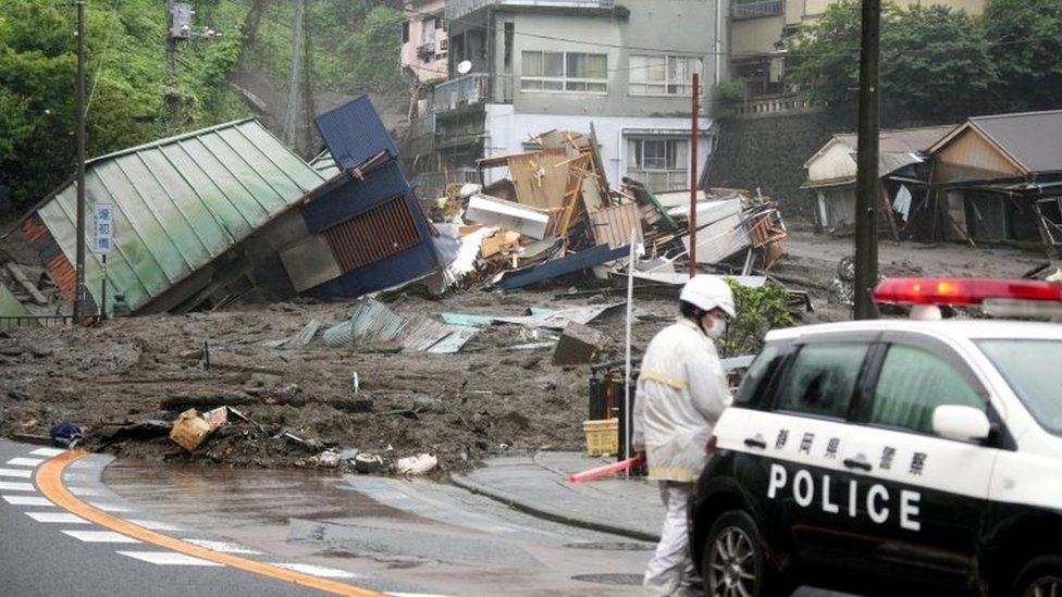 Оползень в Японии. Фото: NHK