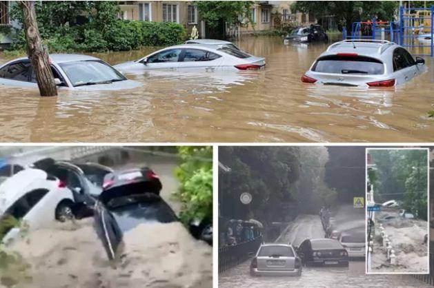 Крым снова затапливает, наводнение в Ялте и вокруг Бахчисарая, коллаж — Сегодня