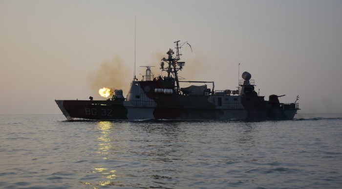 Во время военных учений в Азовском море, фото: ГПСУ