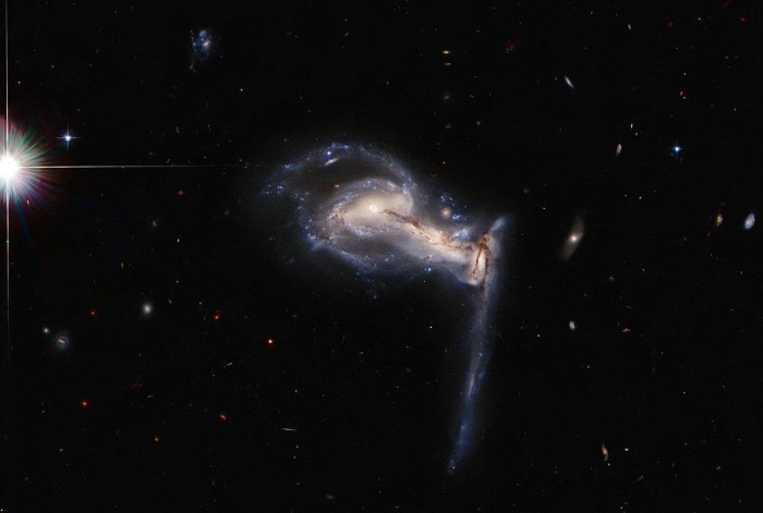Космический телескоп Hubble снял три необычные галактики, фото: NASA