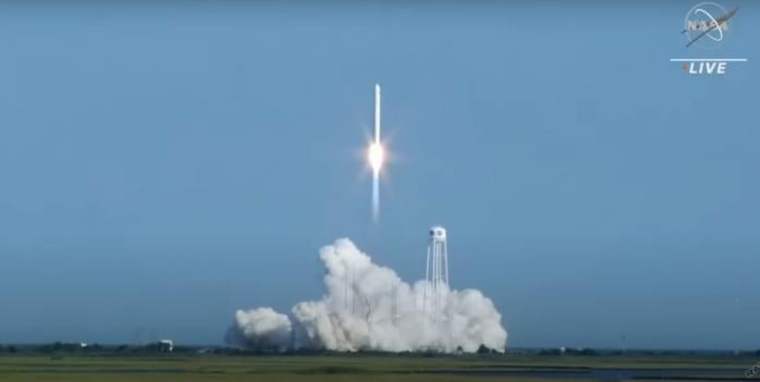 Ракета «Антарес» вивела на орбіту вантажний транспортний корабель Cygnus, скріншот відео