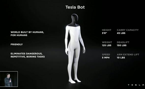 Робота-гуманоїда Tesla Bot анонсував Ілон Маск. Скріншот із відео