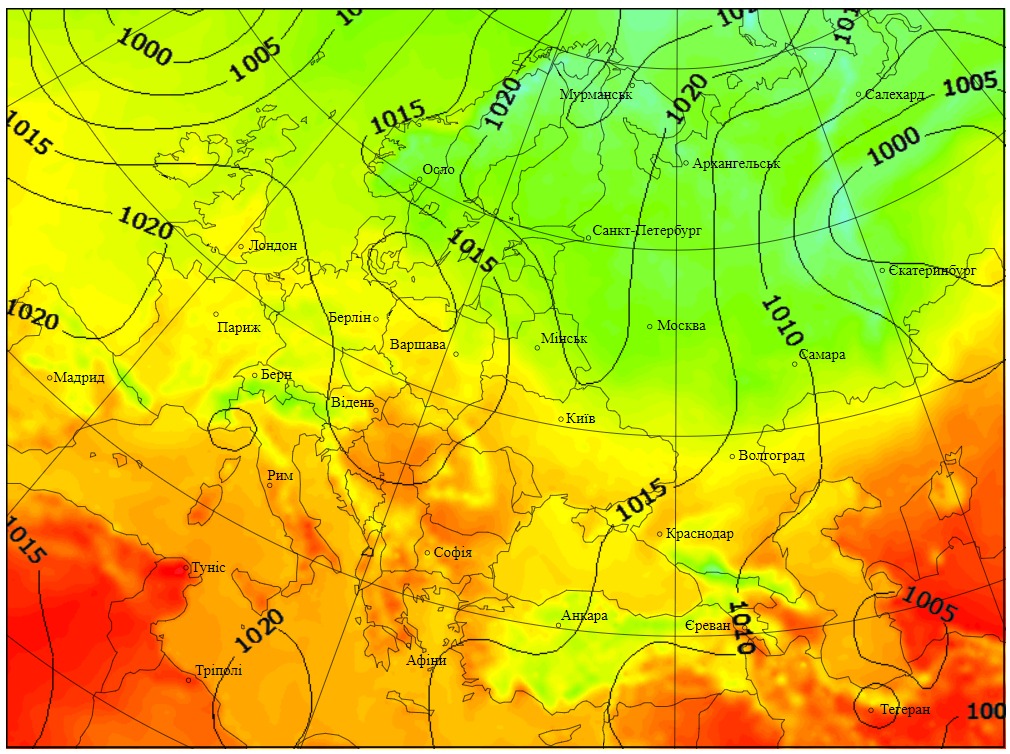 Температура воздуха в Европе 17 сентября, данные: Gismeteo