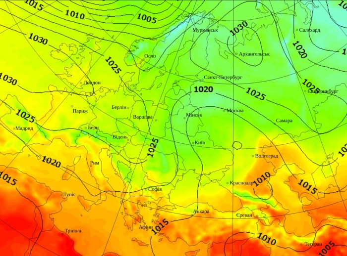 Температура воздуха в Европе в 15:00 21 сентября, данные: Gismeteo
