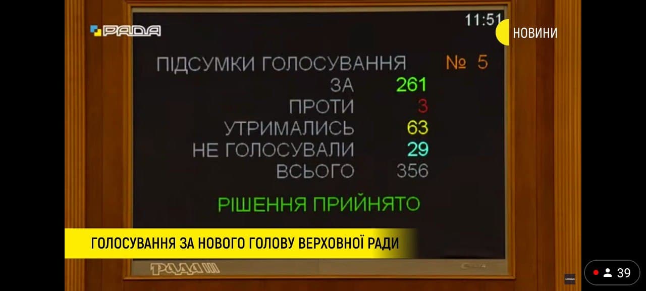 Голосование за Стефанчука, скриншот видео