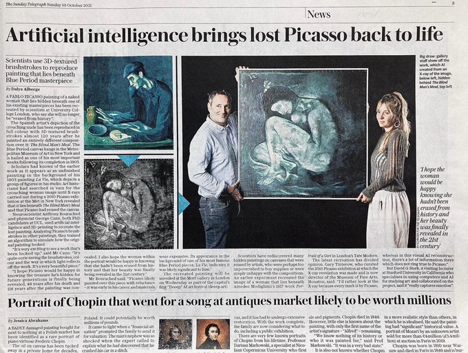 Восстановленная картина Пикассо. Фото: Deeep в Twitter