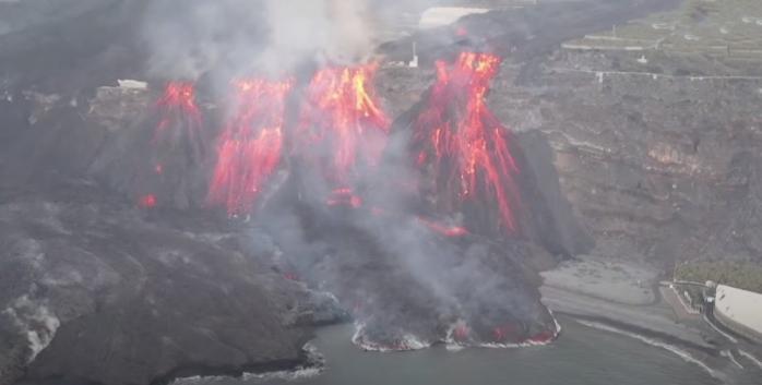 Наслідки виверження вулкана Кумбре-В’єха, скріншот відео
