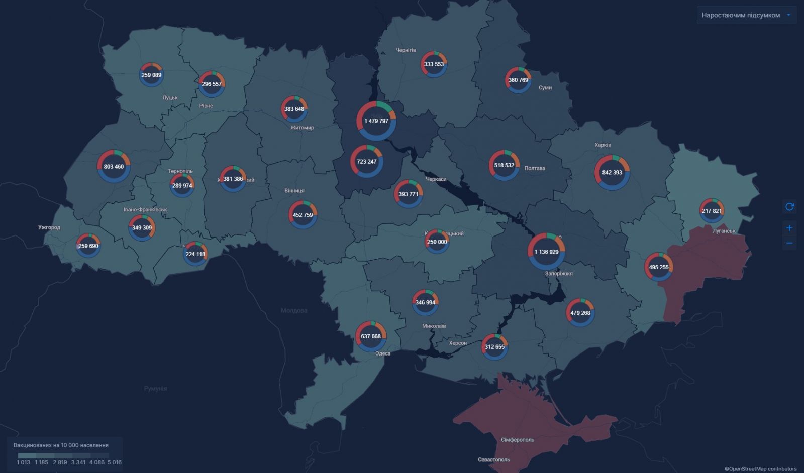 Вакцинация в Украине. Инфографика: СНБО