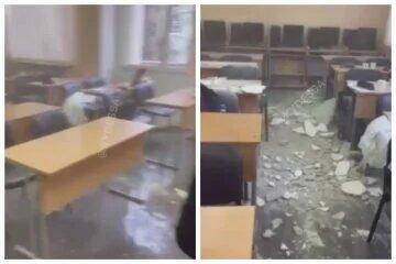 На головы детям — потолок в школе Одессы обрушился во время урока (ФОТО, ВИДЕО)