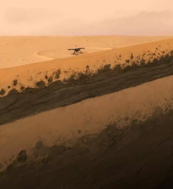 Поверхность Марса впервые просканировали на сотни метров вглубь. Фото: Nature Communications