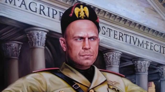 Кива в образі фашистського диктатора Беніто Муссоліні. Фото: Світлана Крюкова у Facebook