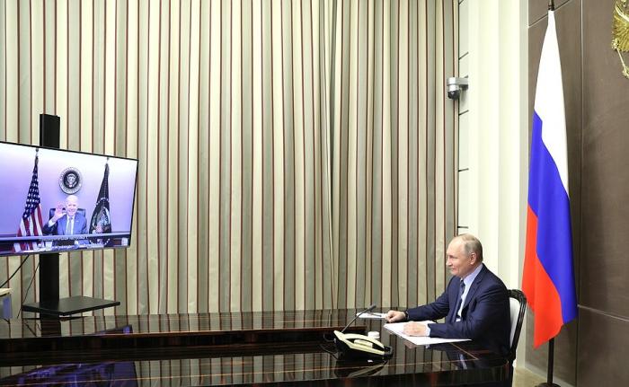 Джо Байден та Володимир Путін поспілкувалися за допомогою відеозв’язку, фото: kremlin.ru