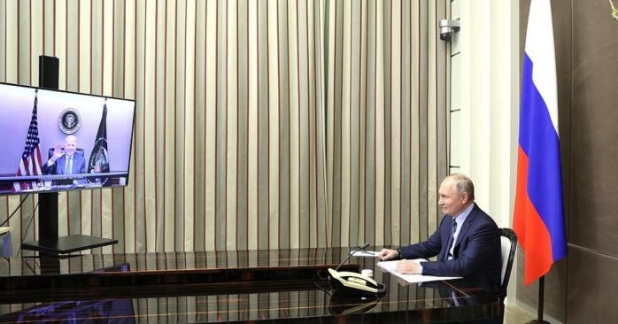 Джо Байден та Володимир Путін поспілкувалися за допомогою відеозв’язку, фото: kremlin.ru