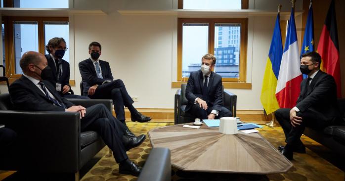 Зеленский, Шольц и Макрон встретились в Брюсселе. Фото: Офис президента