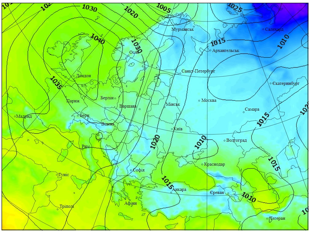 Температура воздуха в Европе 18 декабря, данные: Gismeteo