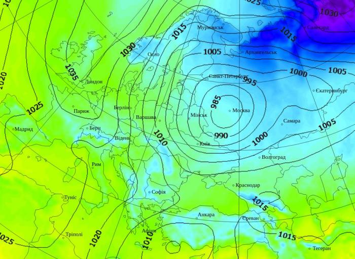 Температура воздуха в Европе в 14.00 19 декабря, данные: Gismeteo