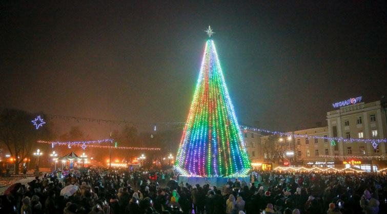Ялинка в Тернополі. Фото: Тернопільської міської ради