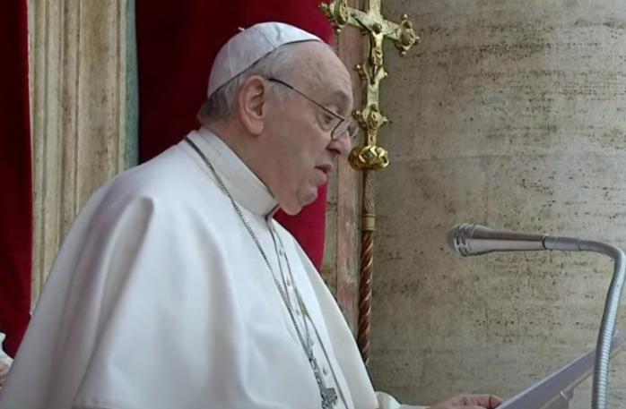 Папа Римський на різдвяній месі згадав про Україну. Скріншот з відео