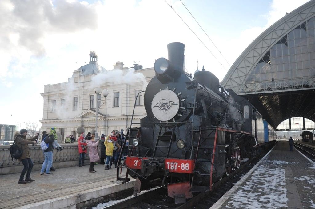 Новогодний поезд. Фото: Львівська залізниця