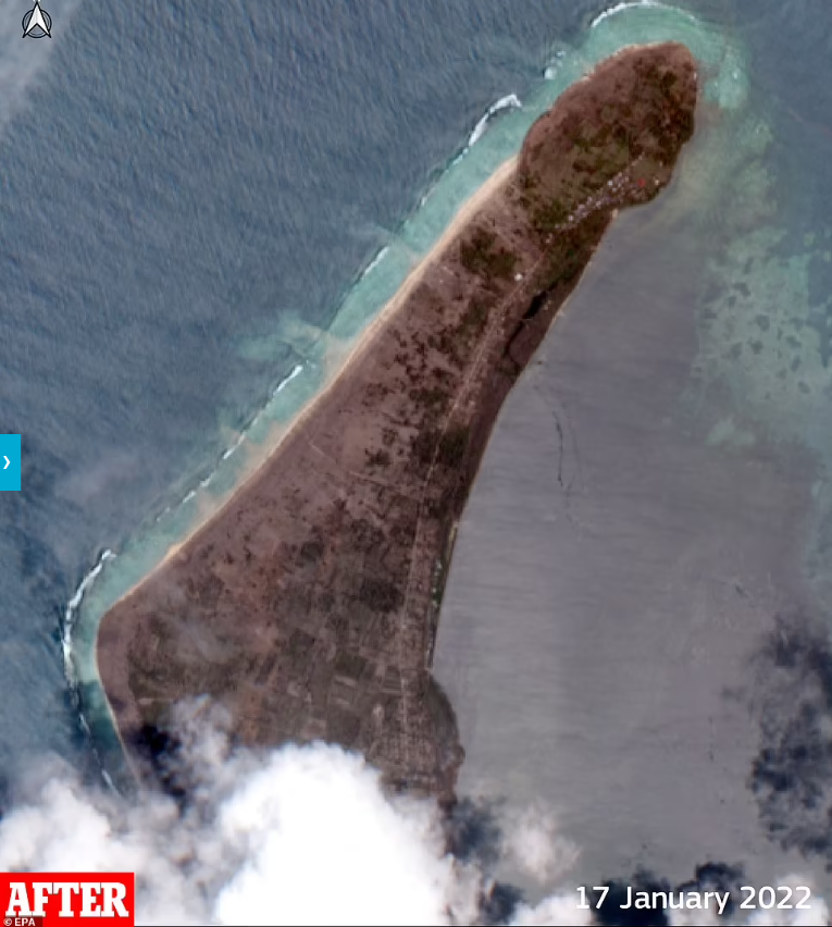 Острови Тонга після цунамі і виверження вулкана
