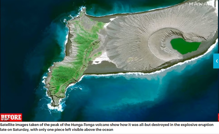 Острови Тонга до цунамі і виверження вулкана