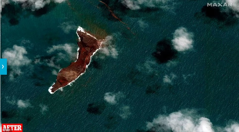 Острови Тонга після цунамі і виверження вулкана