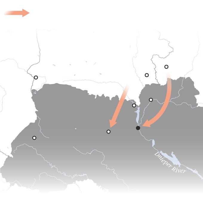 Дев’ять можливих шляхів вторгнення РФ в Україну. Карта: NBC News