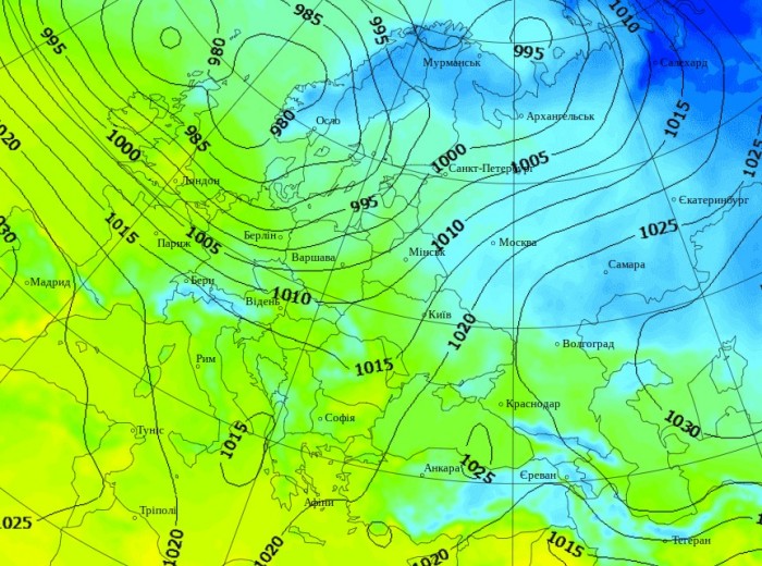 Температура воздуха в Европе в 14.00 16 февраля, данные: Gismeteo