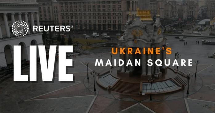 Во время трансляции с Майдана Независимости, которую ведет агентство Reuters, звучал гимн СССР