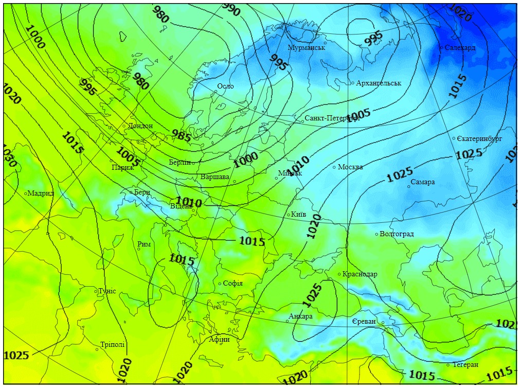 Температура повітря в Європі 17 лютого, дані: Gismeteo