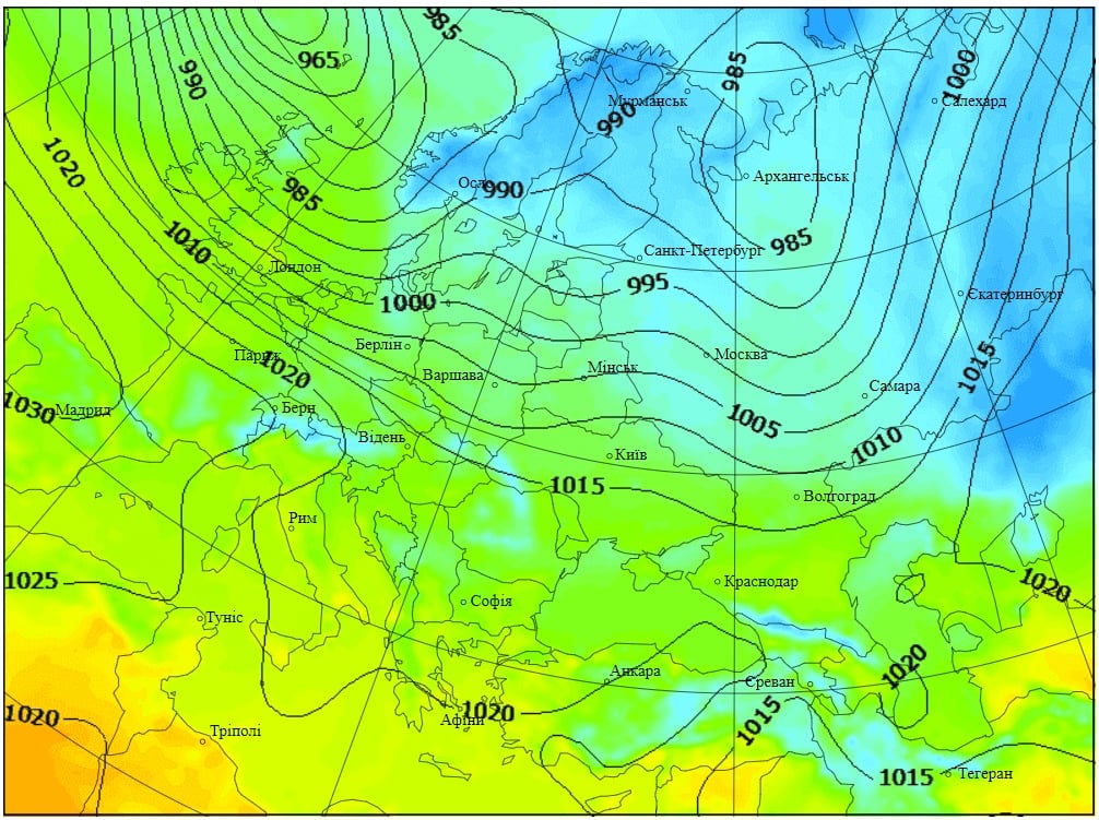 Температура повітря в Європі 21 лютого, дані: Gismeteo