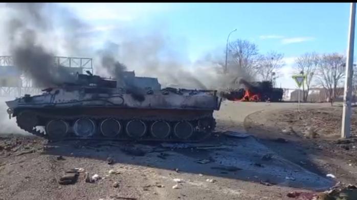ЗСУ знищили колону техніки окупантів на Київщині. Фото: 24 канал