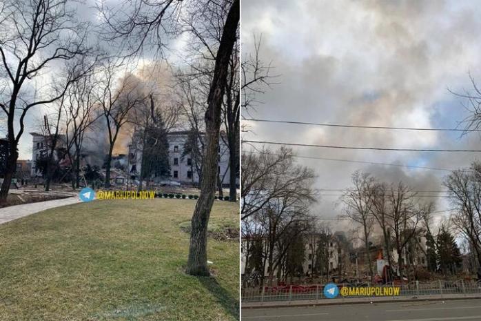 Россияне умышленно уничтожили театр в Мариуполе, где скрывались сотни людей (ФОТО)