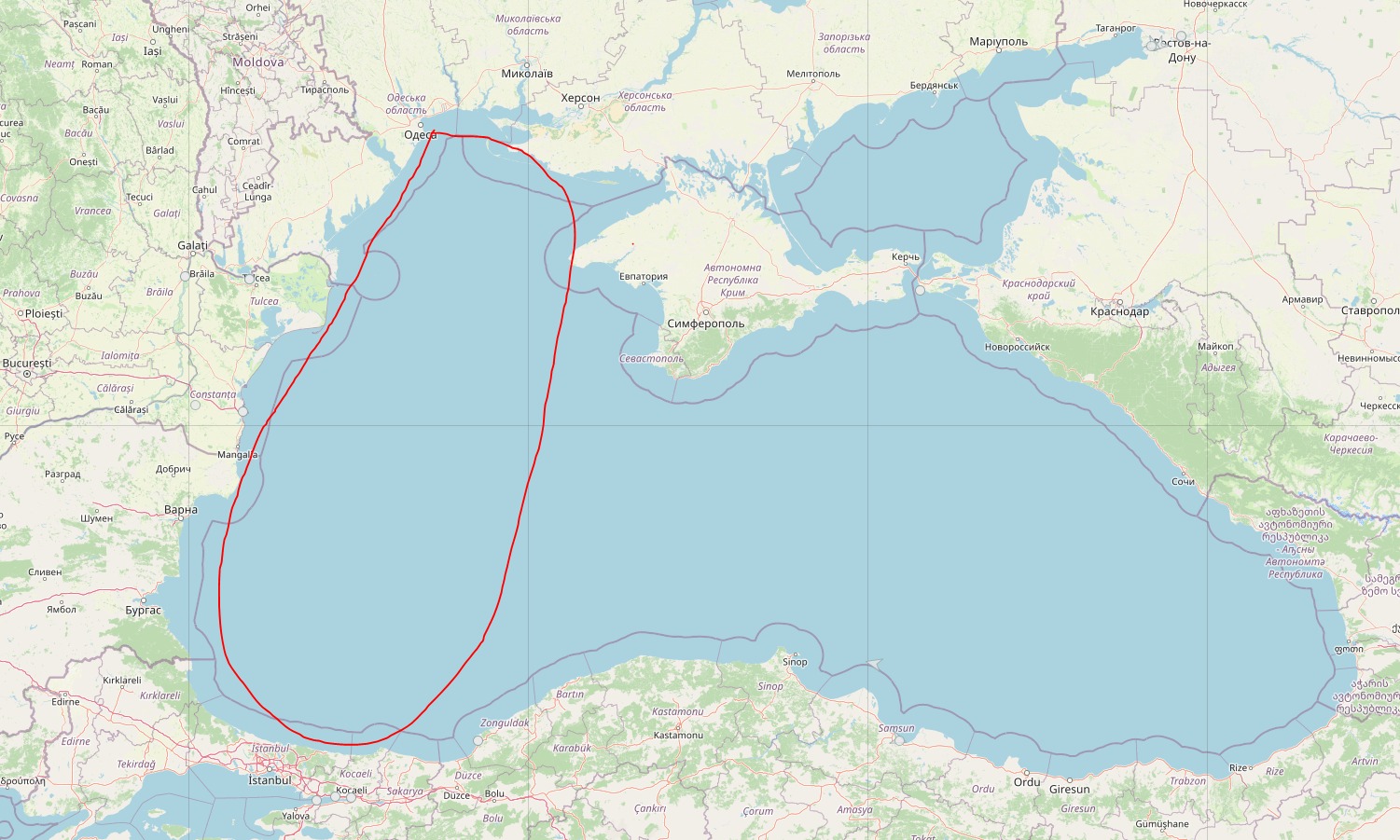 Морські шляхи від Босфору до Одеси замінували. Карта: Андрій Клименко