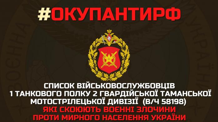 Разведка обнародовала список танкистов рф. Фото: ГУР
