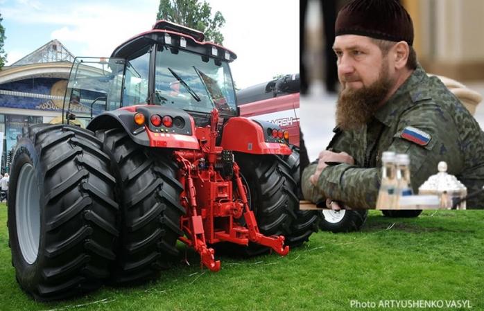 На агроферму кадырова в Чечне свозят украденные в Украине трактора и комбайны