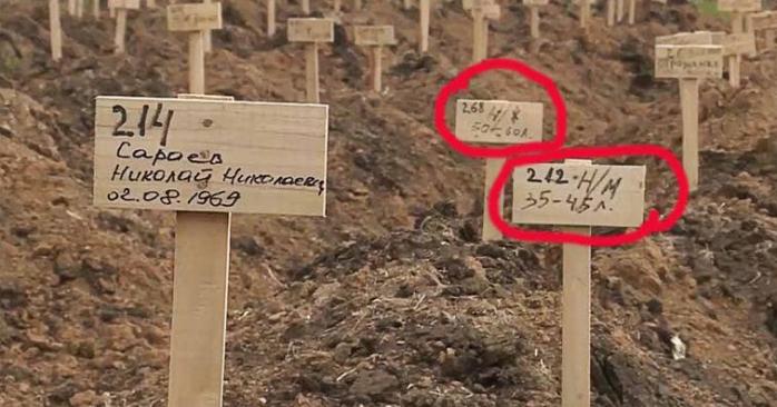 Огромную братскую могилу в Мариуполе оккупанты замаскировали «табличками». Фото: 