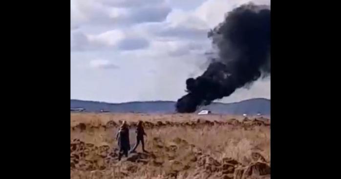 Последствия падения пожарного вертолета в россии, скриншот видео