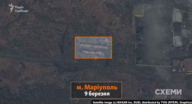 Супутник зафіксував нове місце масового поховання в Маріуполі. Фото: «Схеми»