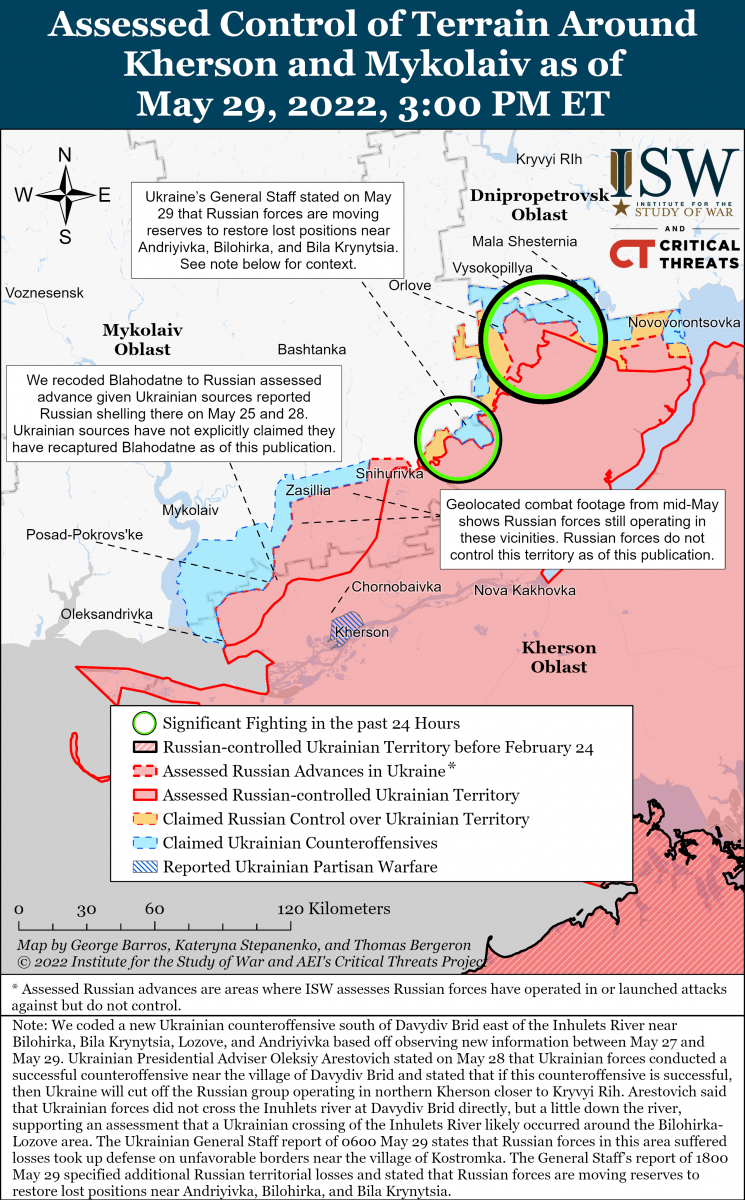 Бойові дії на півдні, карта - Інститут вивчення війни