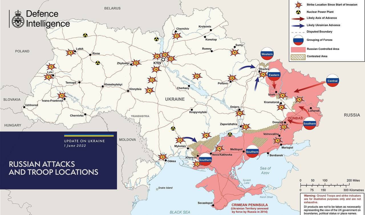 Карта бойових дій в Україні: Міноборони Великої Британії