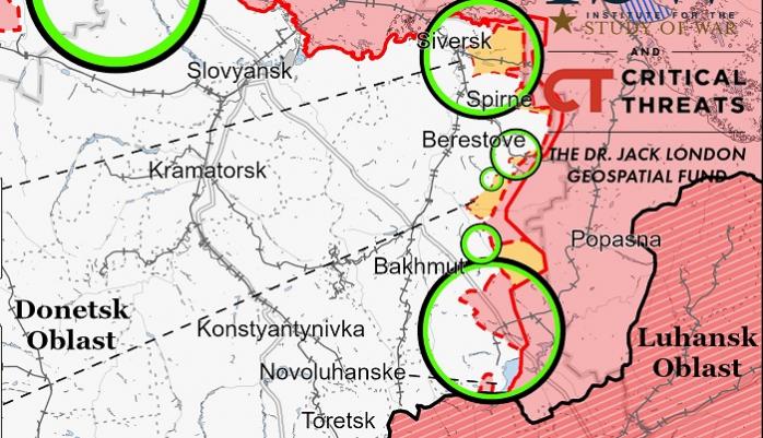 Армия рф дальше попытается захватить Северск и Бахмут - ISW